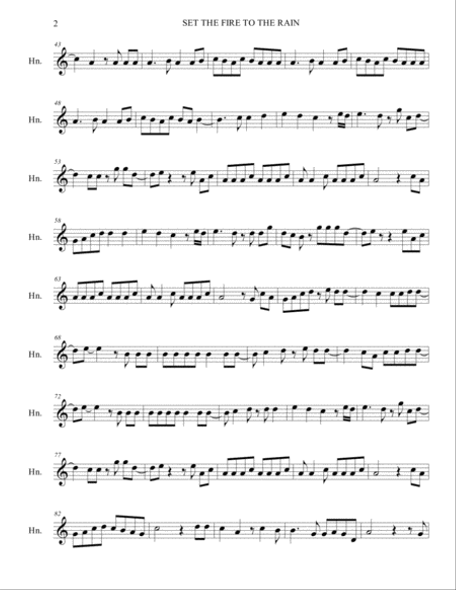 Set Fire To The Rain Horn Solo scores gallery preview page 2