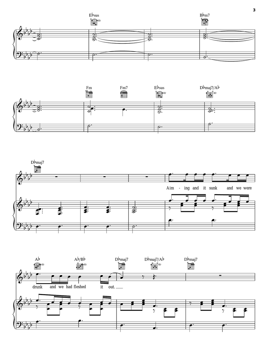 Michicant Piano, Vocal, Guitar scores gallery preview page 3