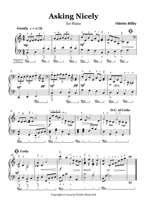 Asking Nicely (Piano Solo Grade 3-4)