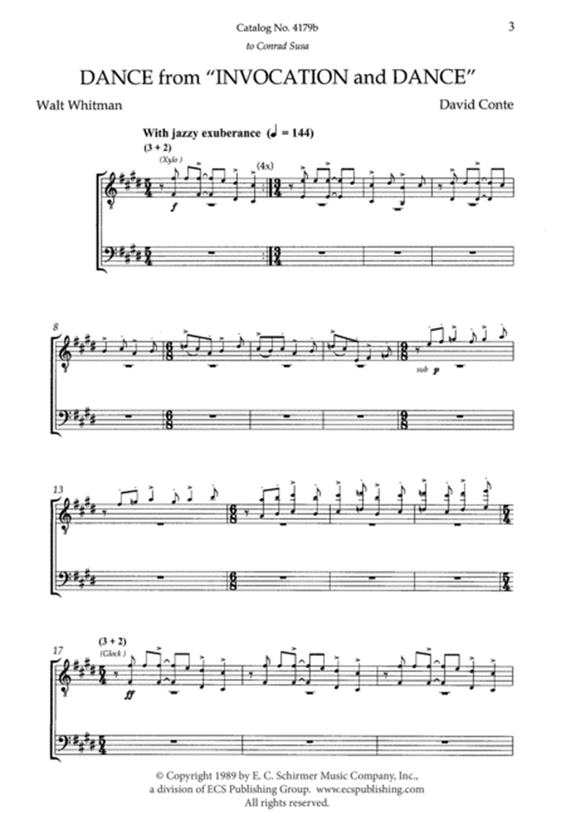 Dance from Invocation and Dance (Downloadable Choral Score)