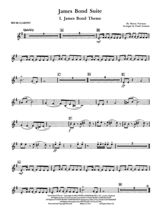 James Bond Suite (Medley): 3rd B-flat Clarinet