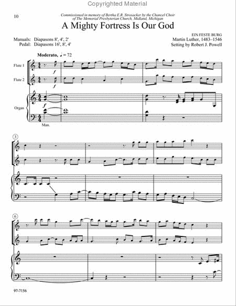 Three Pieces for Two Flutes and Organ Flute Duet scores gallery preview page 4