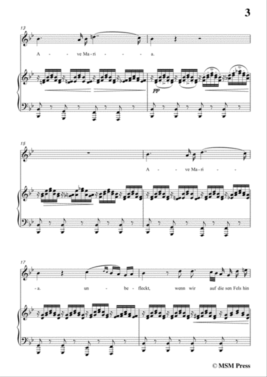 Schubert-Ave maria in B flat Major,for voice and piano Schubert-Ave maria in B flat Major,for voice and piano Voice Solo scores gallery preview page 5
