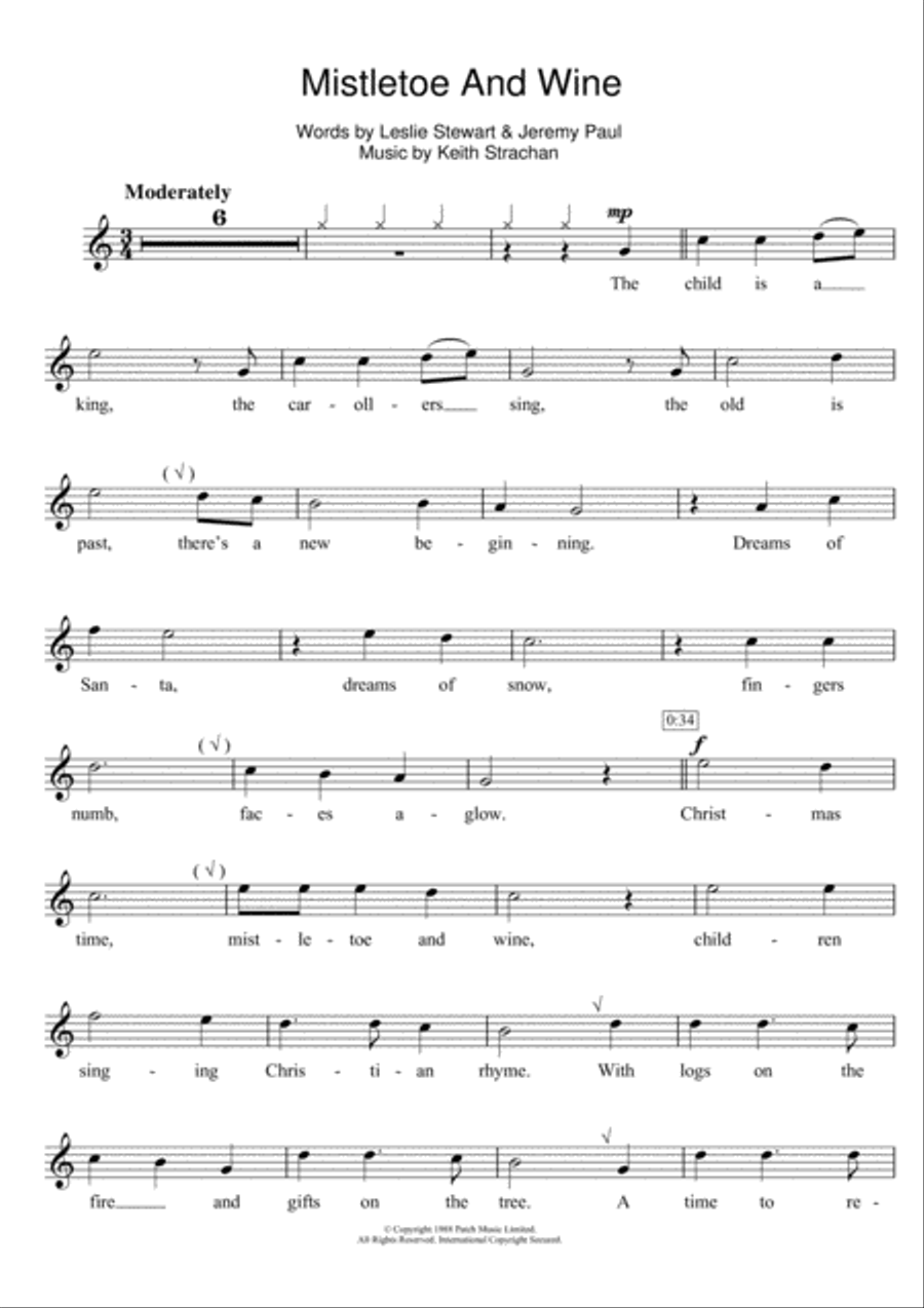 Mistletoe And Wine Flute Solo scores gallery preview page 1