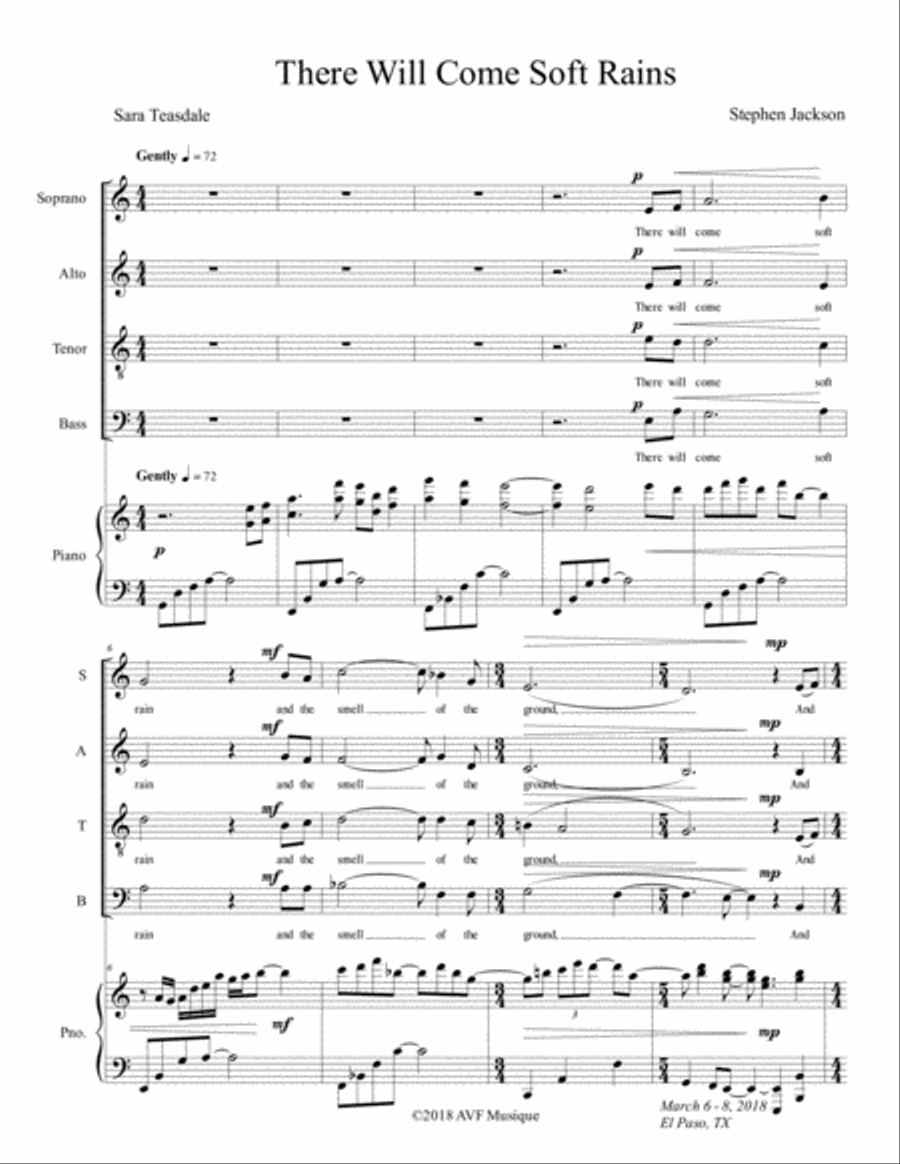 There Will Come Soft Rains 4-Part scores gallery preview page 1