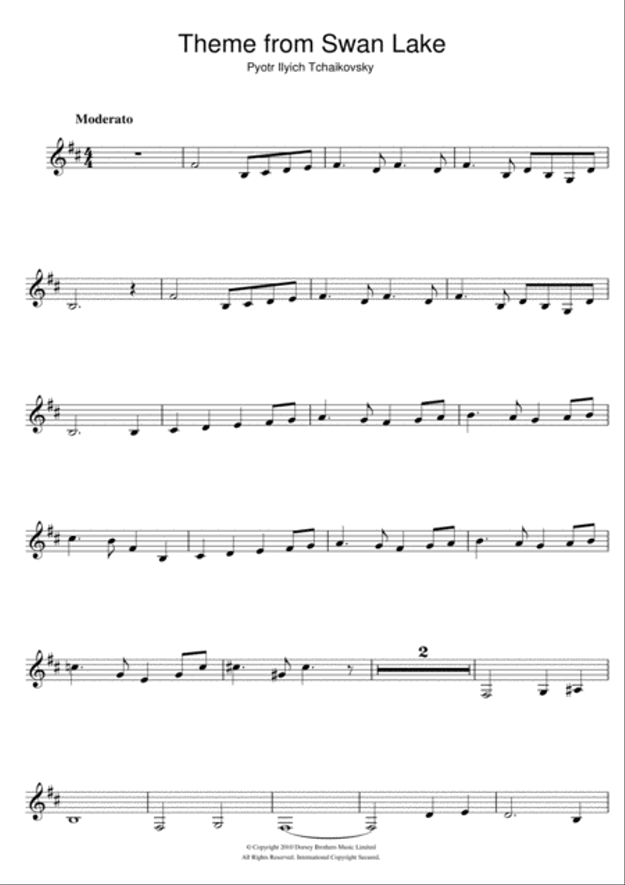 Theme from Swan Lake Theme from Swan Lake Clarinet Solo scores gallery preview page 1