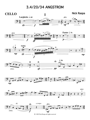 3.4/20/34 Angstrom (String Quartet) Cello part