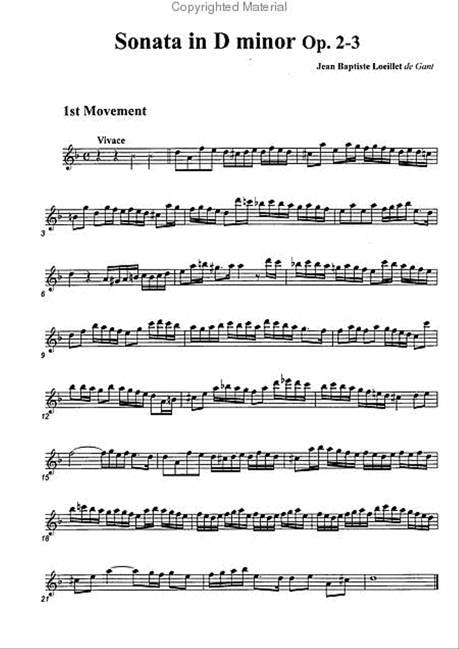Sonata in D minor, Op. 2-3 Alto Recorder scores gallery preview page 2