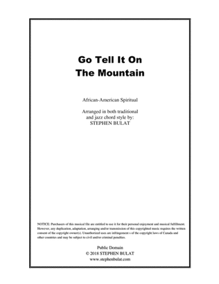Go Tell It On The Mountain - Lead sheet arranged in traditional and jazz style (key of C)