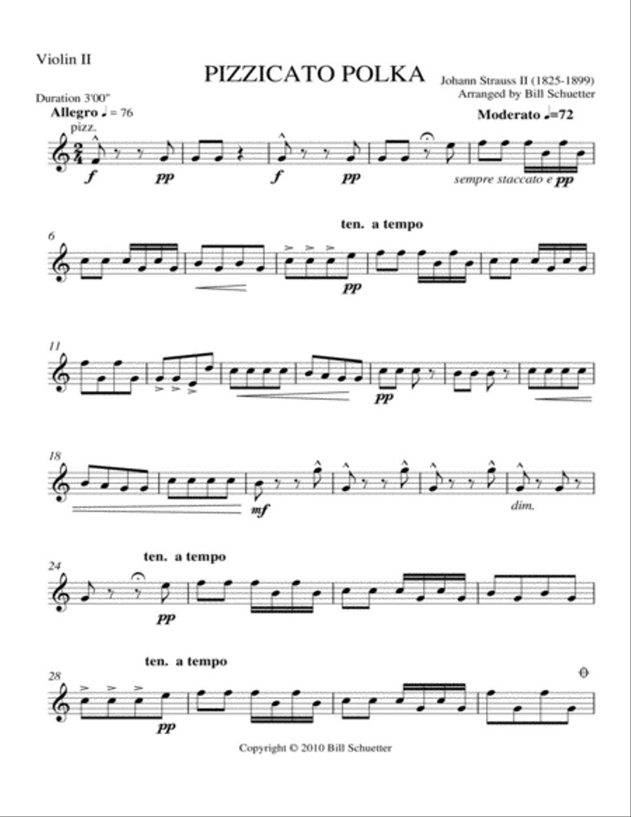 Pizzicato Polka Orchestra scores gallery preview page 6