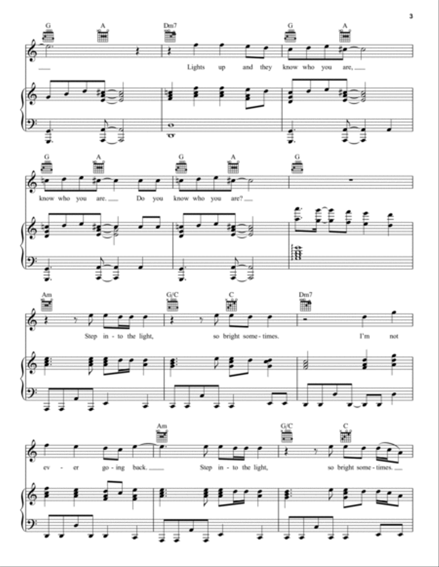 Lights Up Lights Up Piano, Vocal, Guitar scores gallery preview page 3