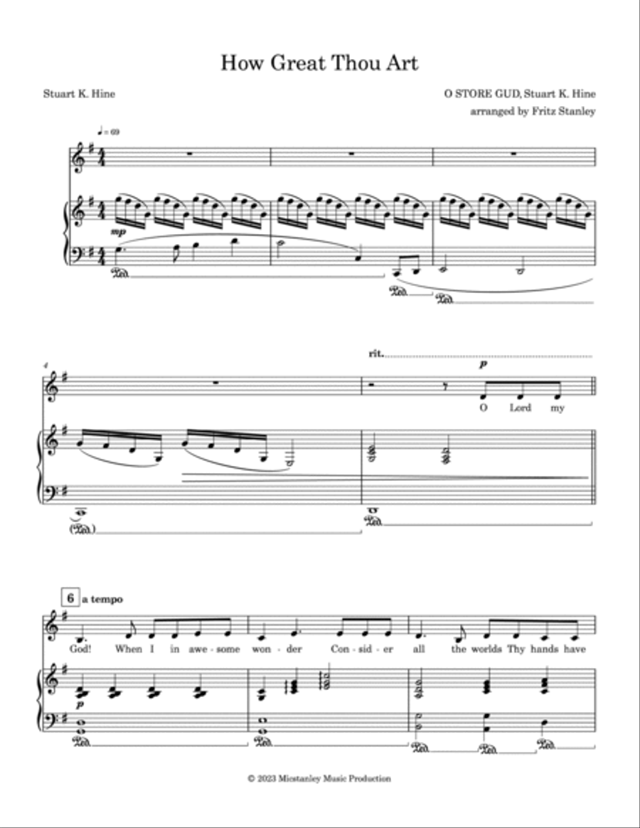 How Great Thou Art - Voice & Piano Accompaniment Voice scores gallery preview page 2