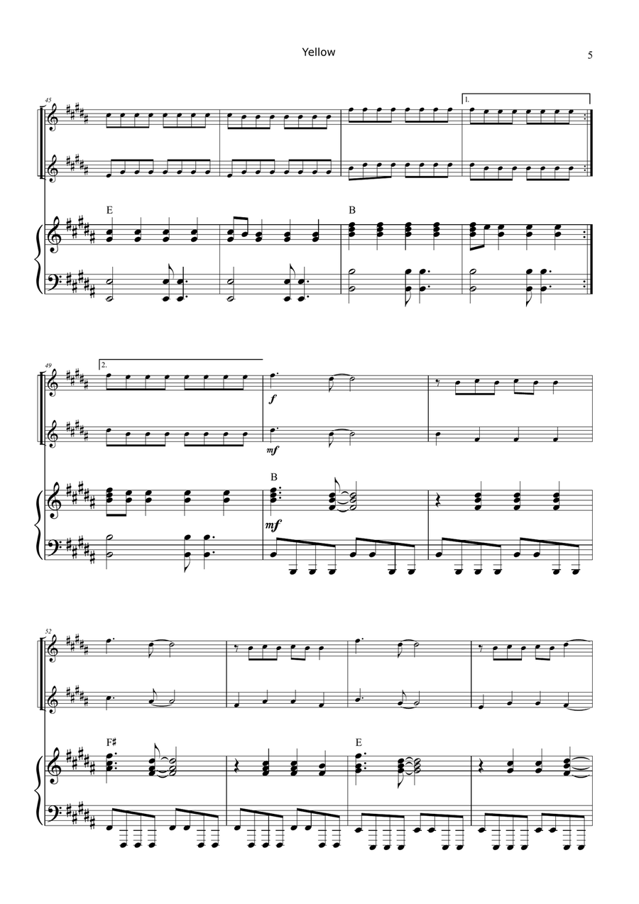 Yellow Woodwind Duet scores gallery preview page 5