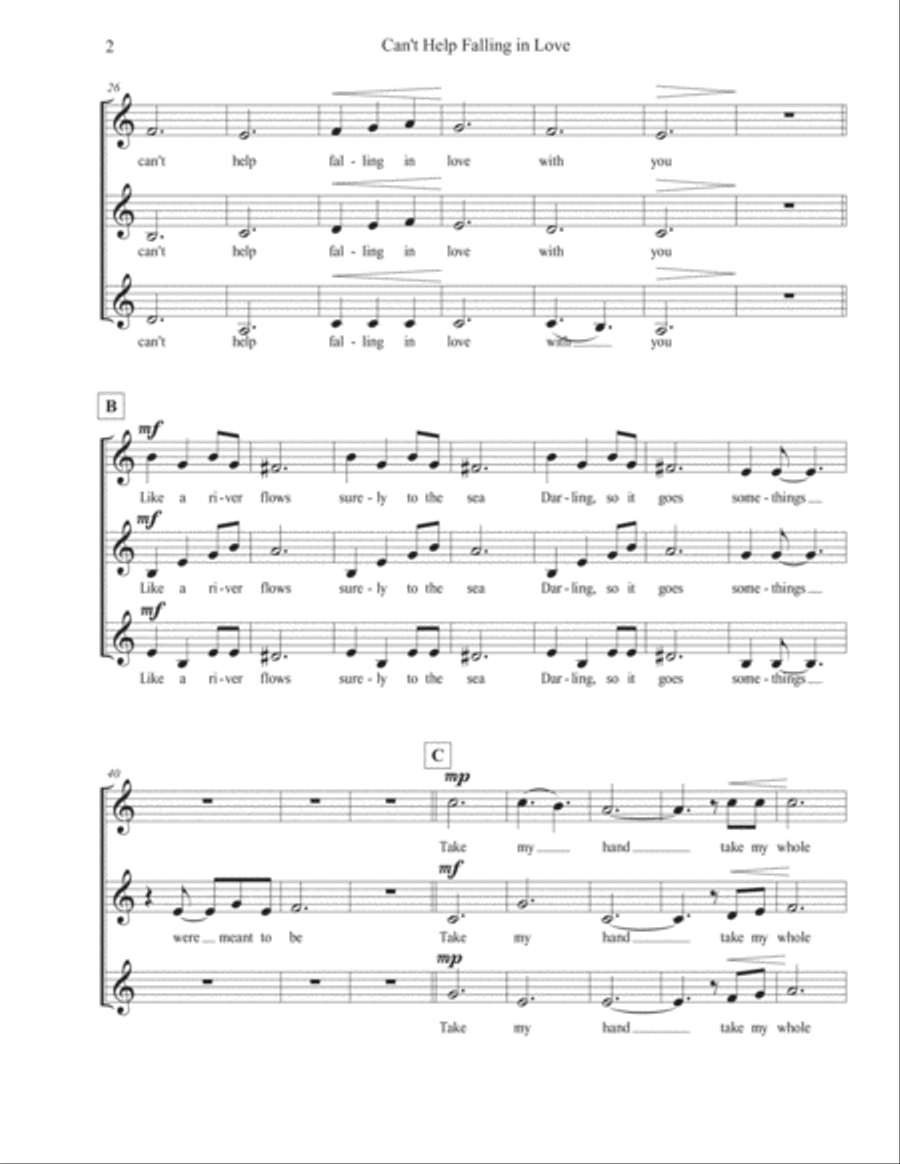 Can't Help Falling In Love Small Ensemble scores gallery preview page 2
