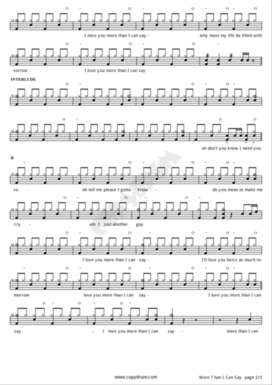 More Than I Can Say Drum Set scores gallery preview page 2