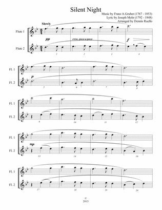 6 Traditional Christmas Carols for Flute Duet - Intermediate