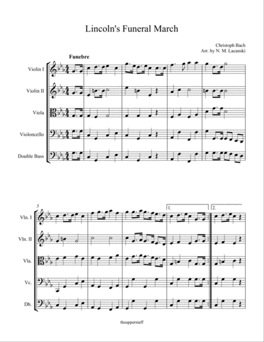 Lincoln's Funeral March String Orchestra scores gallery preview page 2