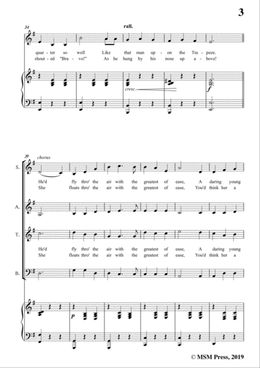Alfred Lee-Flying Trapeze,in G Major,for Voice&Piano Voice scores gallery preview page 5