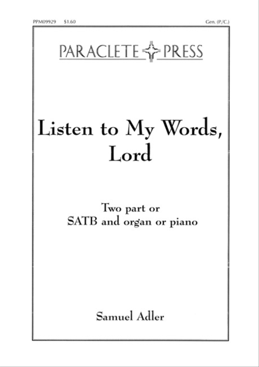 Listen to My Words Lord 4-Part scores gallery preview page 1