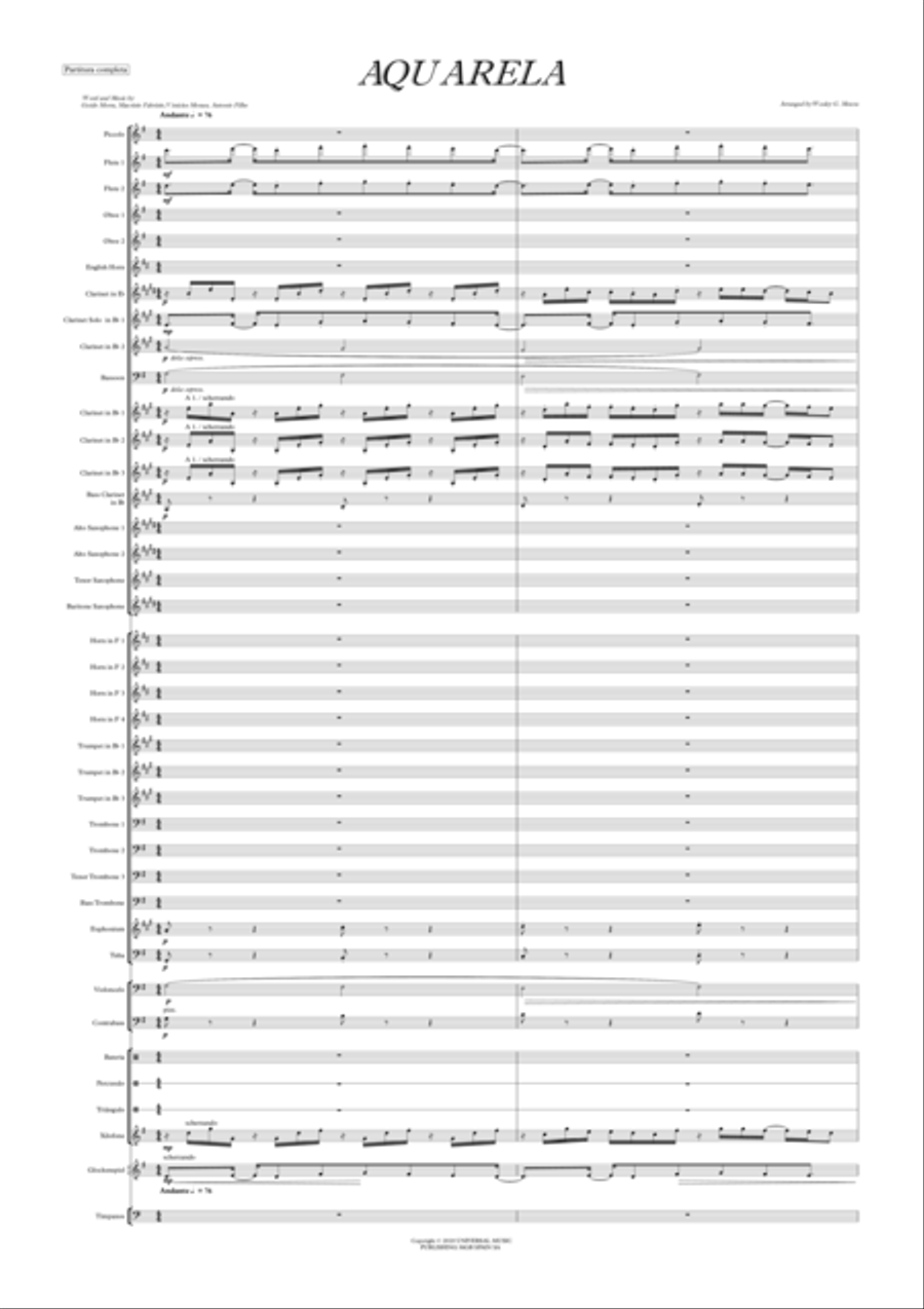 Aquarela-toquinho Concert Band scores gallery preview page 3