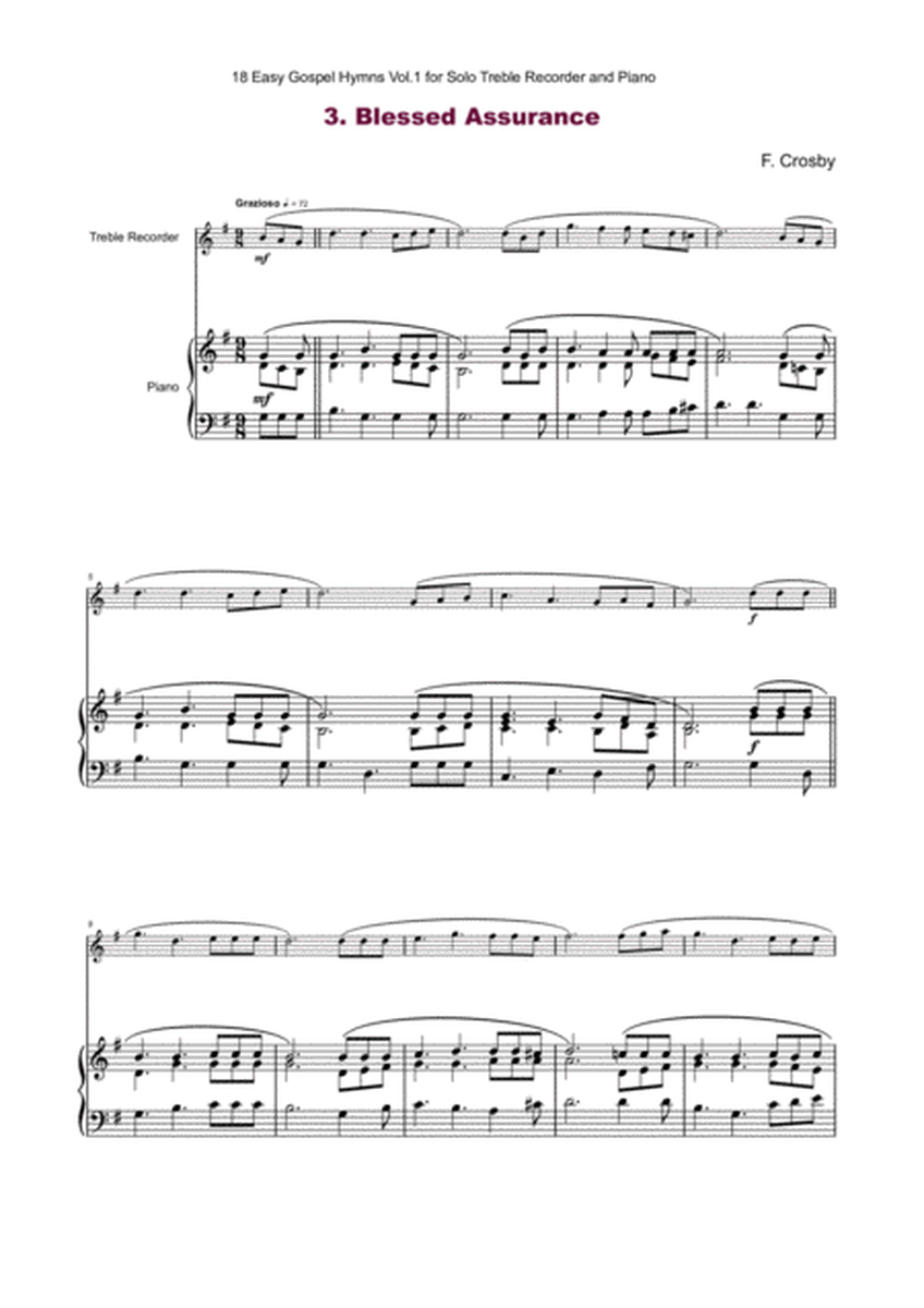 18 Gospel Hymns Vol.1 for Solo Treble Recorder and Piano