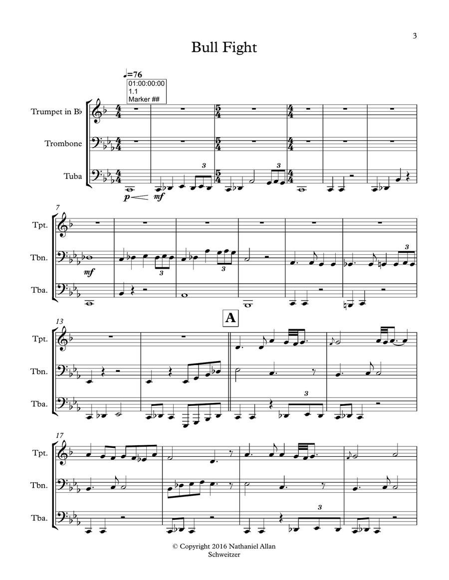 Bull Fight Brass Ensemble scores gallery preview page 3