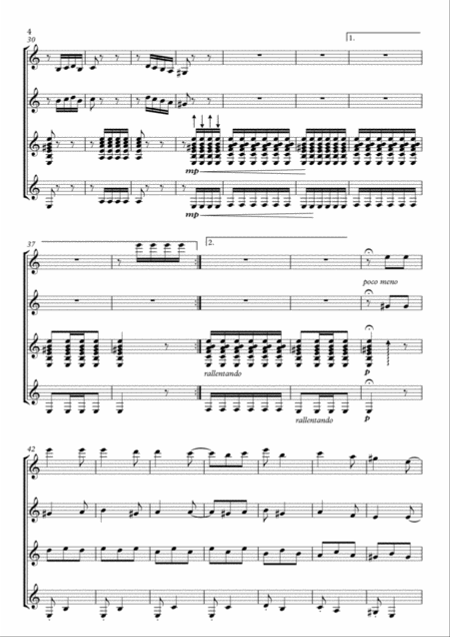 El Vito (guitar ensemble) - Score Only Guitar Ensemble scores gallery preview page 4