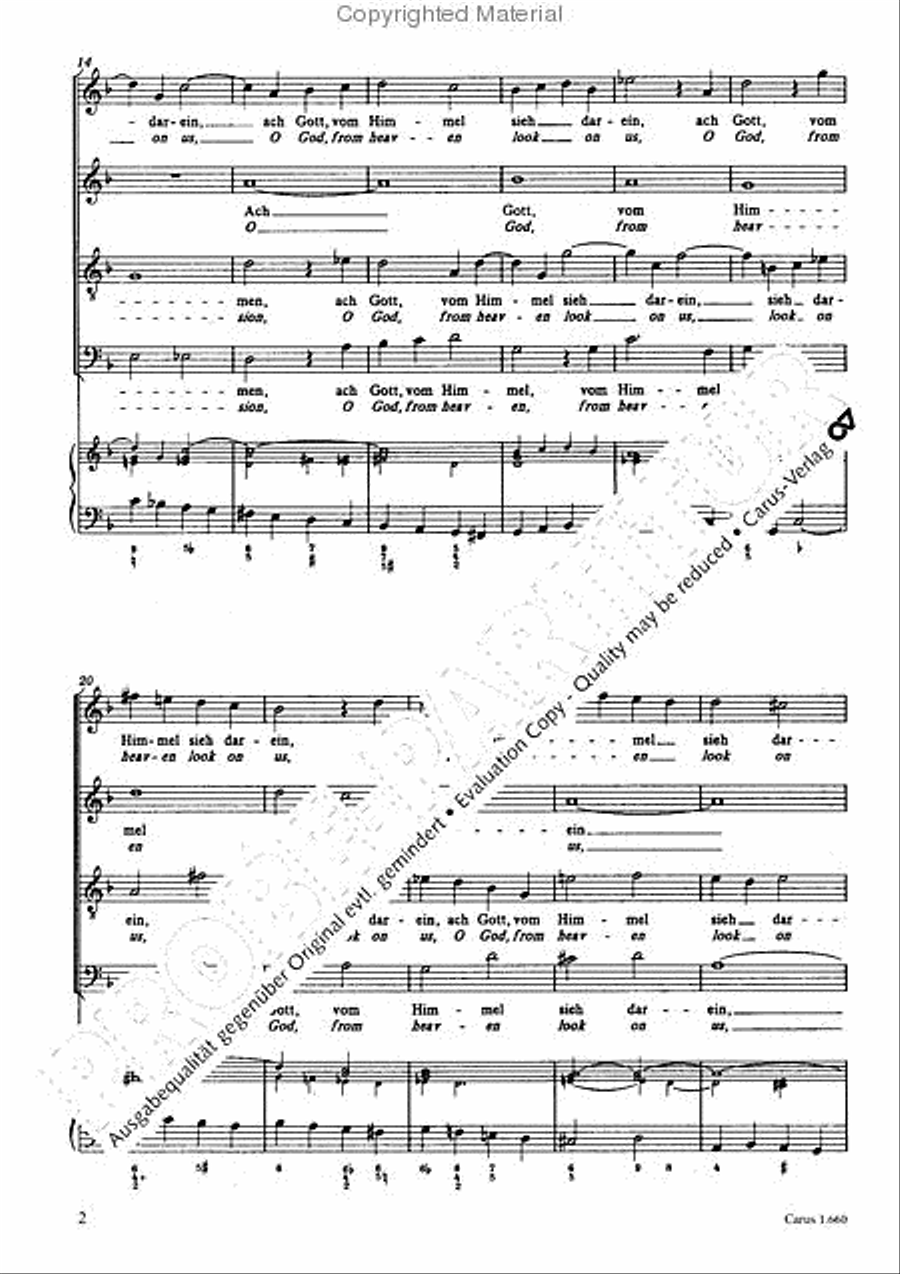 Bach: Ach Gott, vom Himmel; Das wollst du Score scores gallery preview page 3