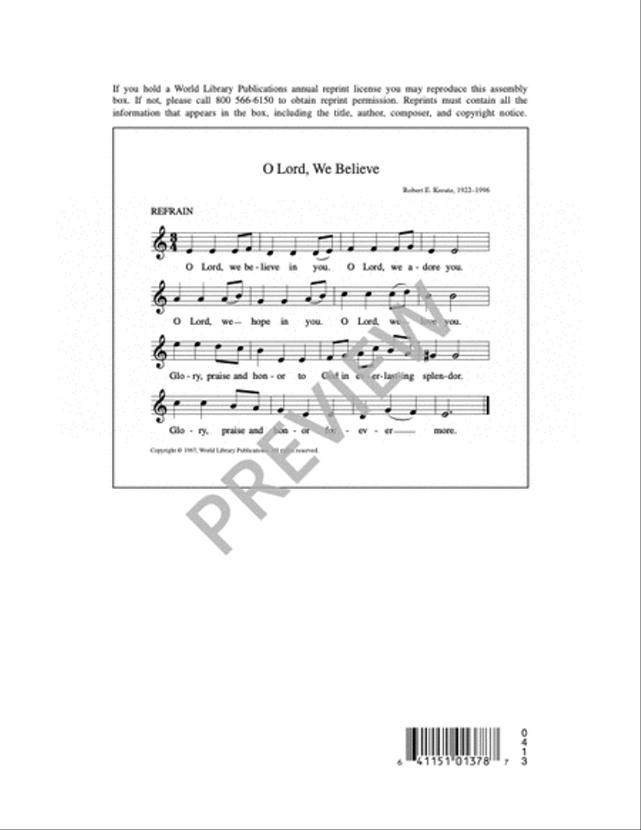 O Lord, We Believe 4-Part scores gallery preview page 5