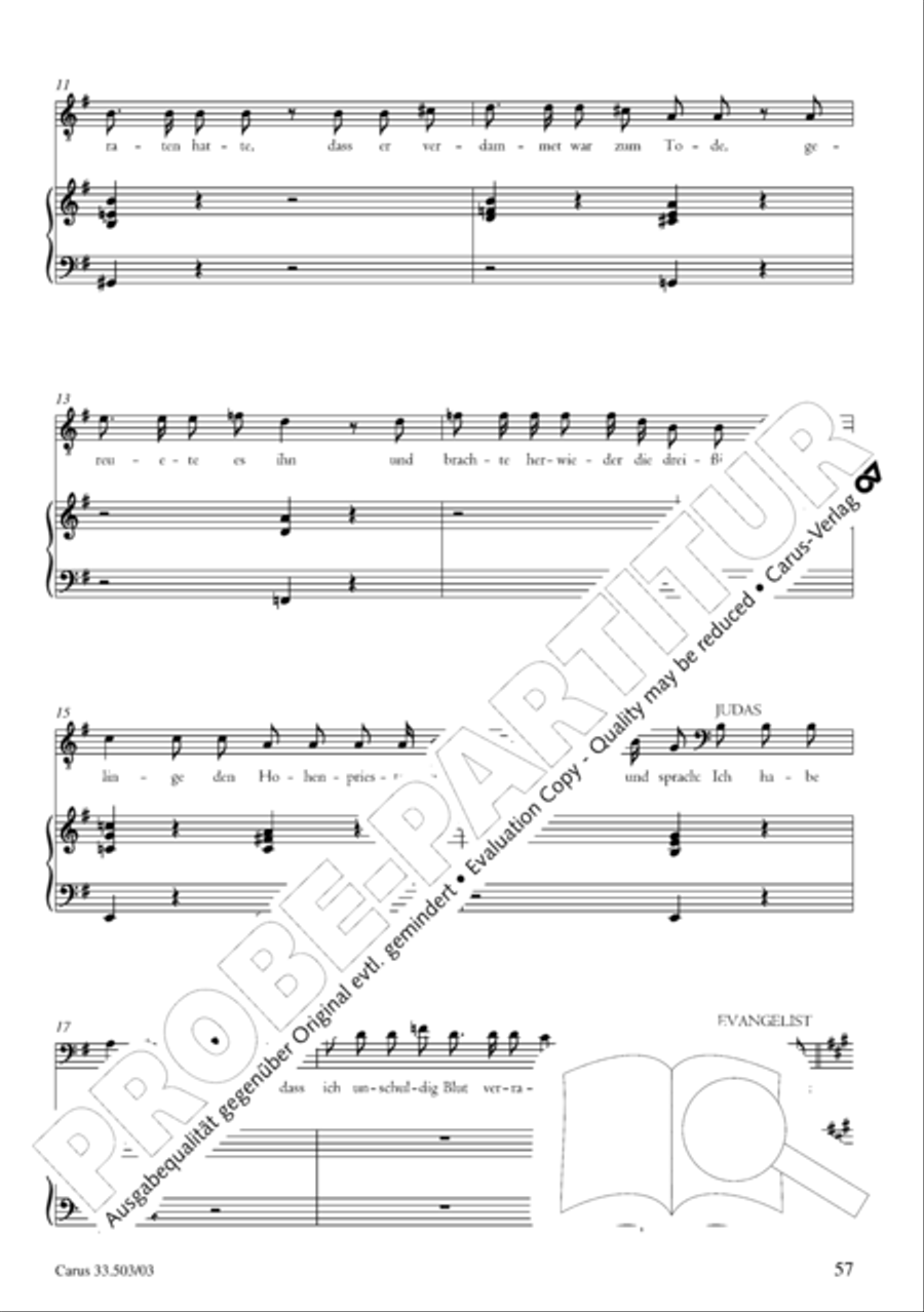 Passion according to St. Matthew (Passions-Musik nach dem Evangelisten Matthaus) SSATB scores gallery preview page 58
