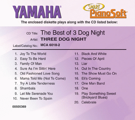 The Best of 3 Dog Night - Piano Software