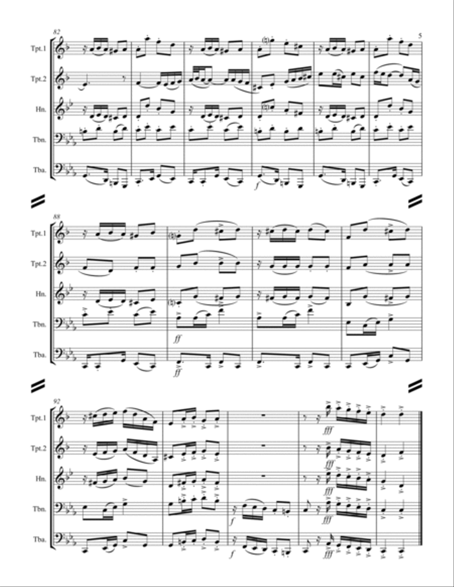 La Cumparsita (Tango) (for Brass Quintet) Brass Quintet scores gallery preview page 6