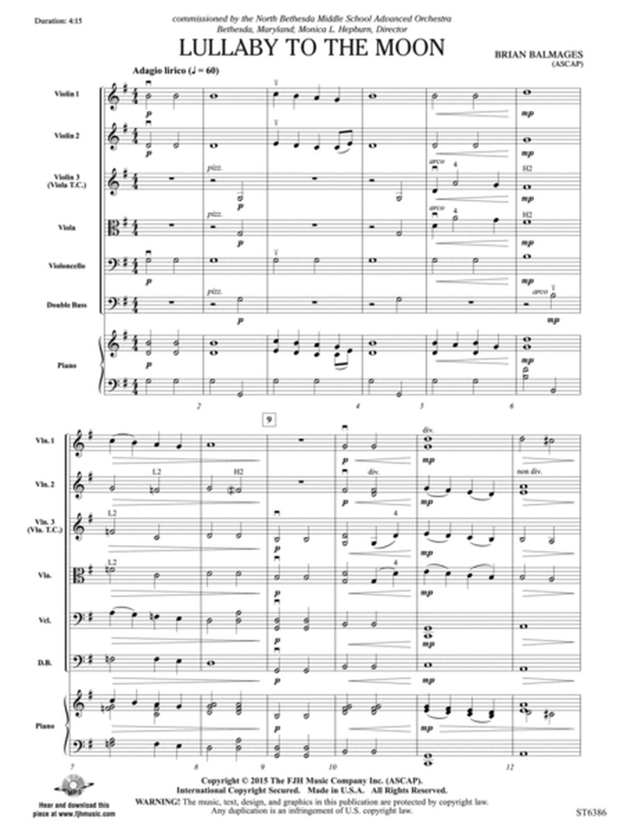 Lullaby to the Moon: Score