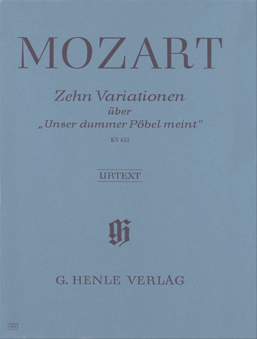 10 Variations on “Unser Dummer Pöbel Meint” K455 Piano Solo scores gallery preview page 1
