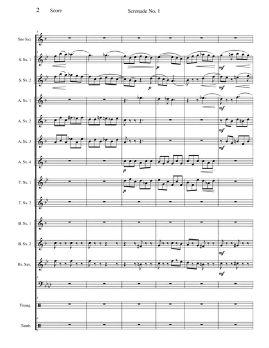 Serenade No. 1 Serenade No. 1 Woodwind Ensemble scores gallery preview page 2