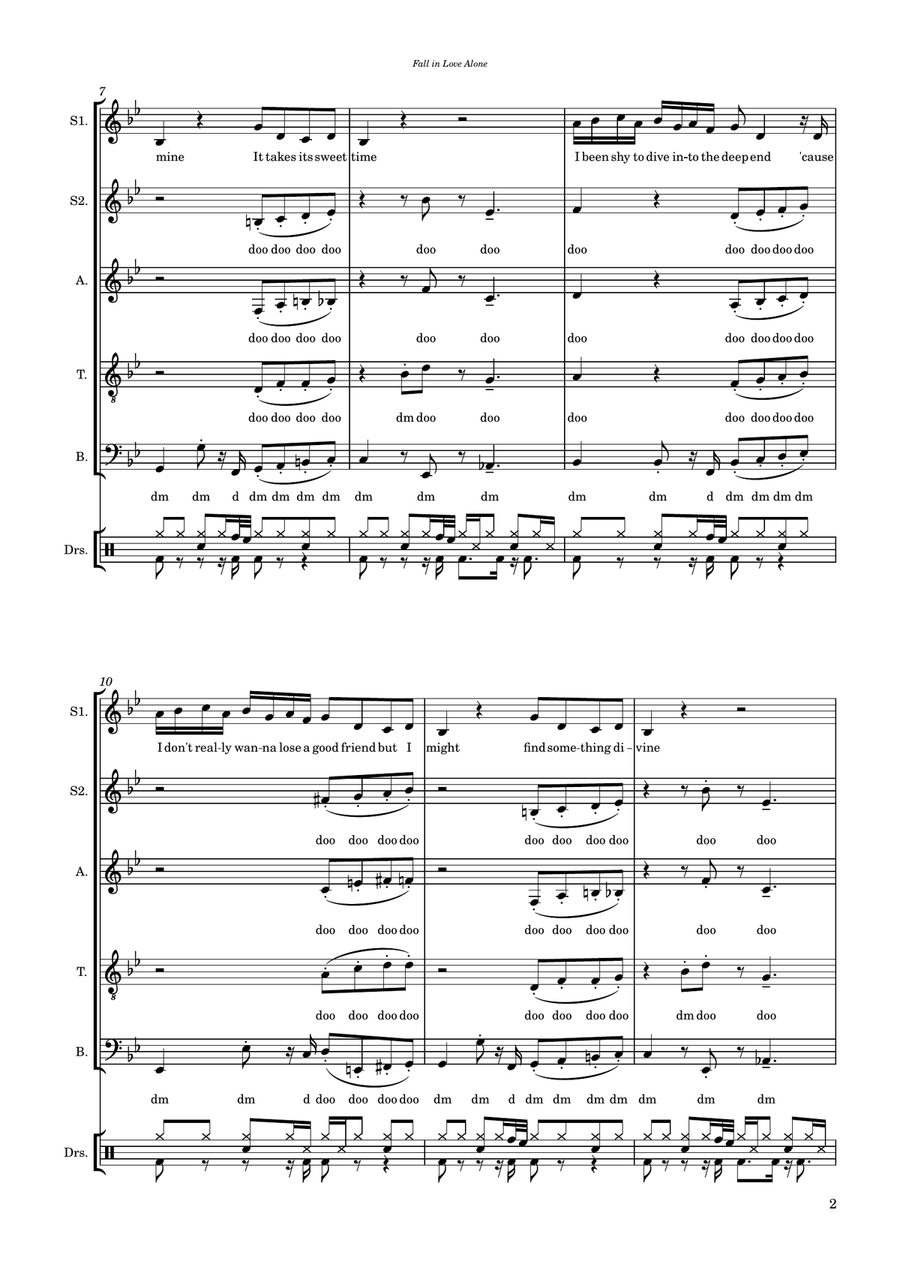 Fall In Love Alone Divisi scores gallery preview page 2