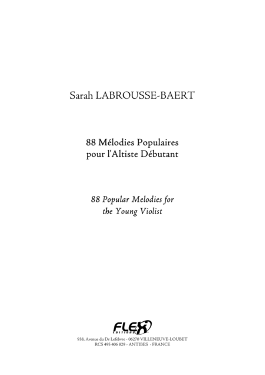 88 Popular Melodies for the Young Violist Viola Solo scores gallery preview page 1