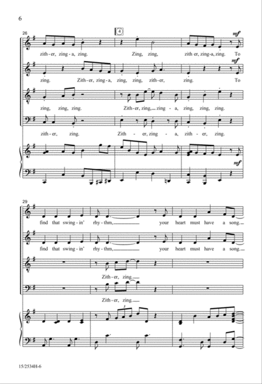 Zither, Zinga, Zing! 4-Part scores gallery preview page 6