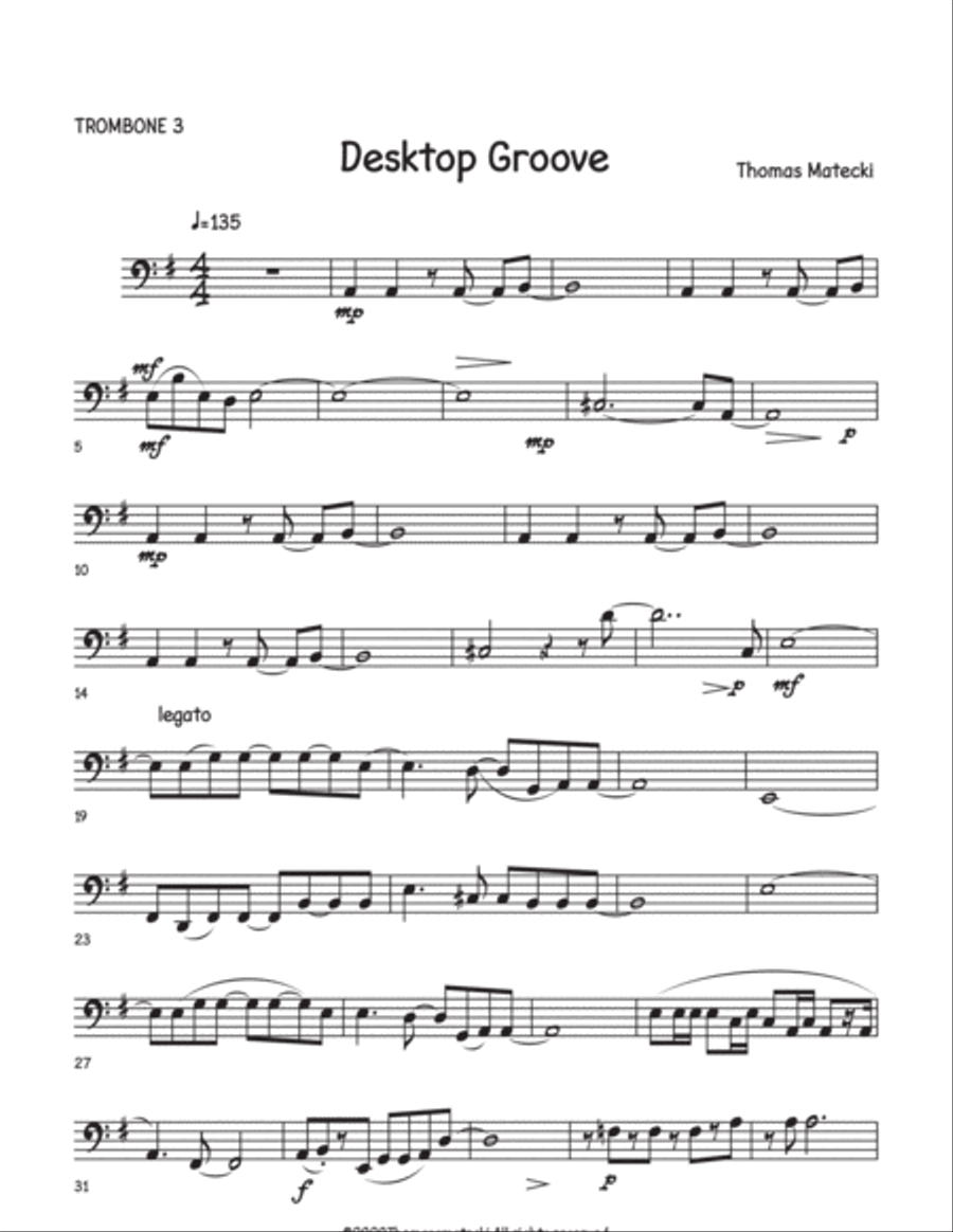 Desktop Grove for big band bone 3 Small Ensemble scores gallery preview page 1