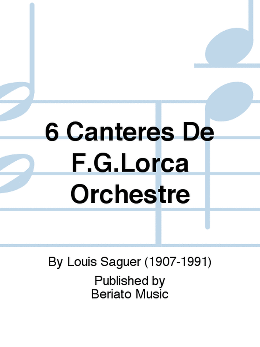 6 Canteres De F.G.Lorca Orchestre