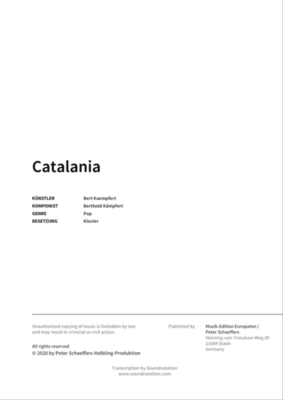 Catalania Catalania Piano scores gallery preview page 2