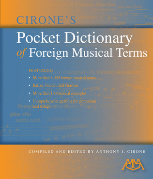 Book cover for Cirone's Pocket Dictionary of Foreign Musical Terms