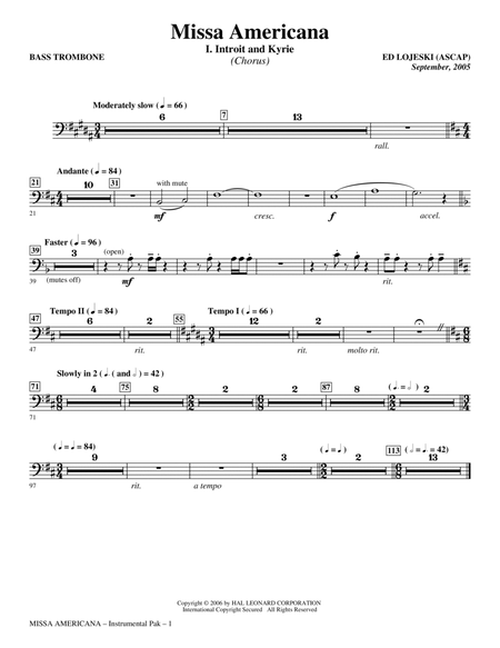 Missa Americana - Bass Trombone