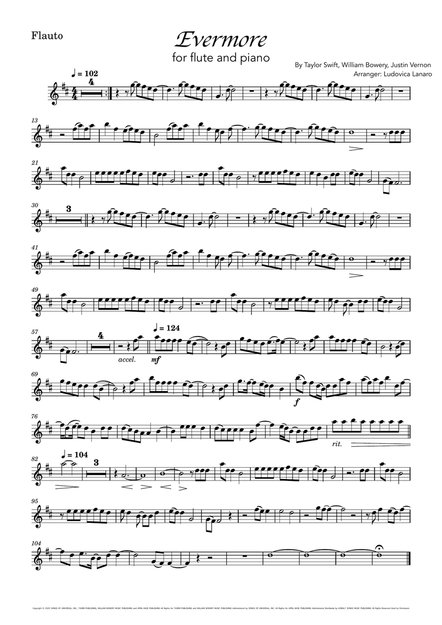 Evermore Flute Solo scores gallery preview page 2