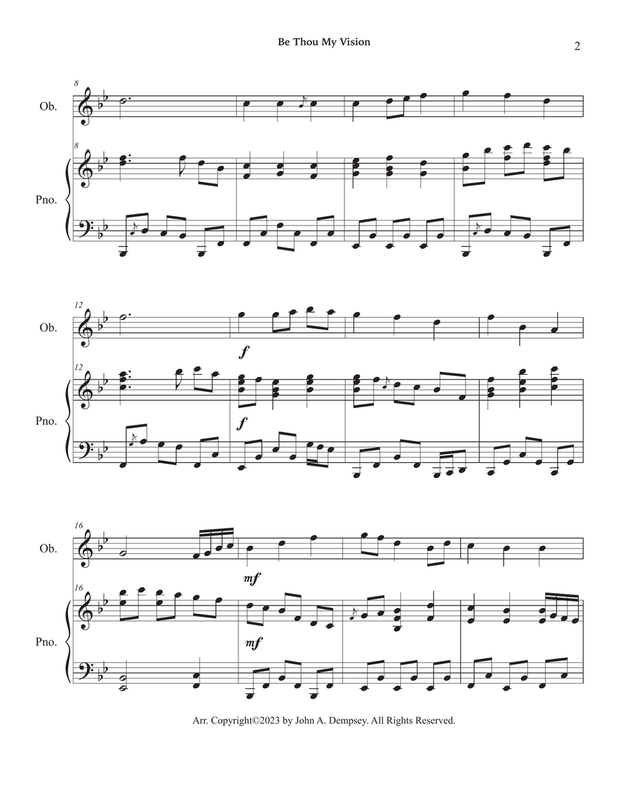 Be Thou My Vision (Oboe and Piano) Piano scores gallery preview page 6