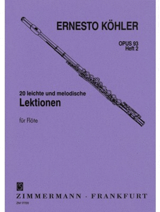 Book cover for 20 Easy and Melodic Exercises Op. 93 Heft 2
