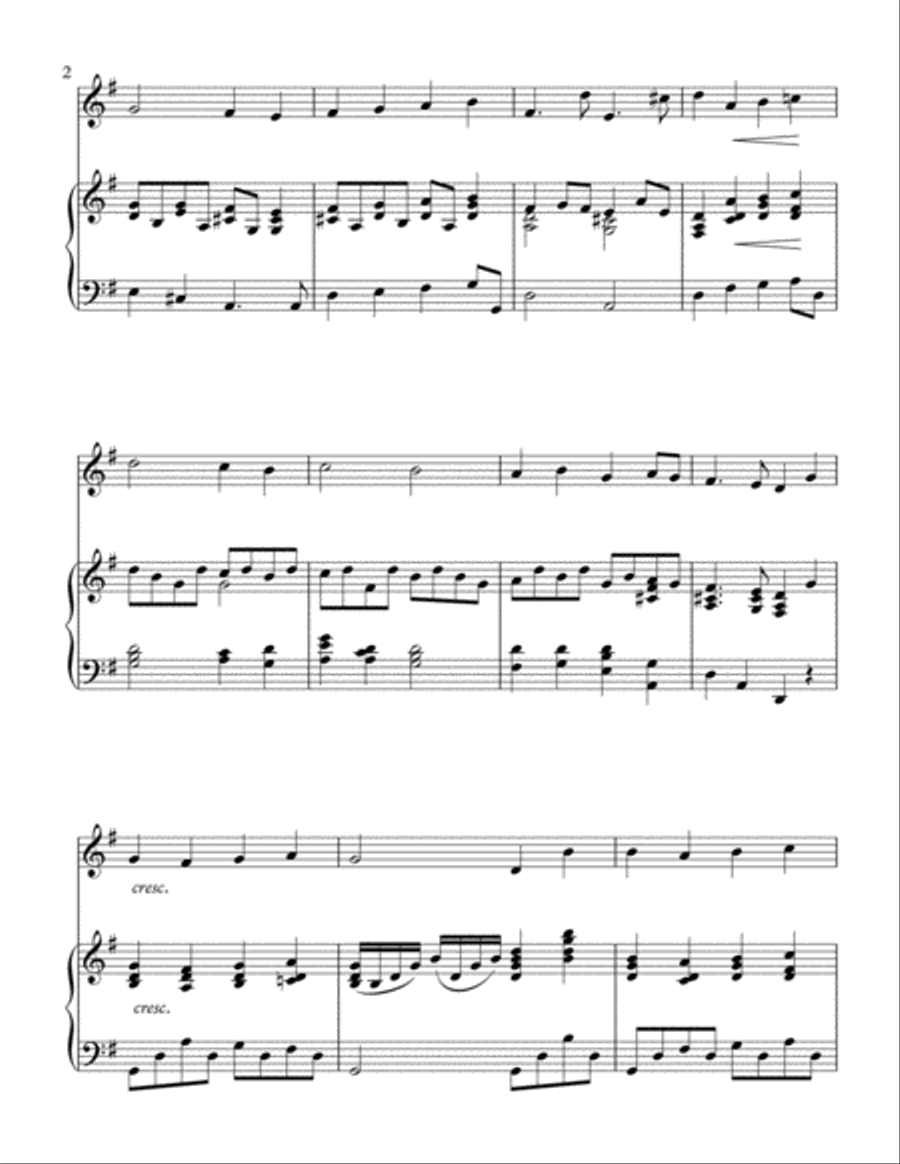 O Come, All Ye Faithful-Piano Background for Tenor Sax and Piano Woodwind Duet scores gallery preview page 3