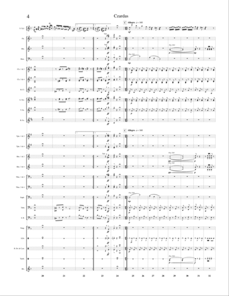 Czardas for Solo Xylophone and Band Concert Band scores gallery preview page 3