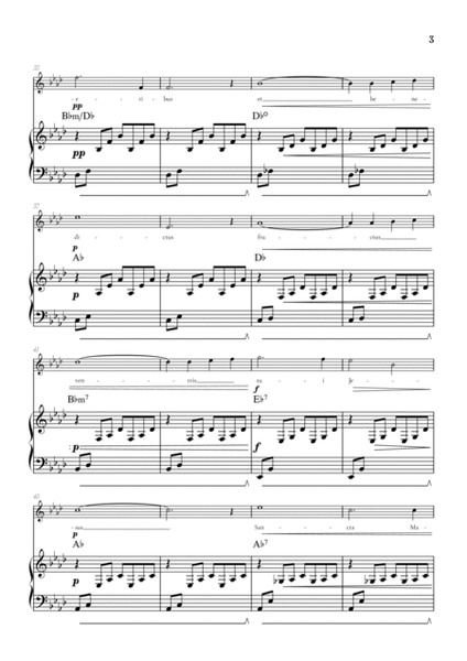 Bach / Gounod Ave Maria in A flat [Ab] • soprano sheet music with piano accompaniment and chords image number null