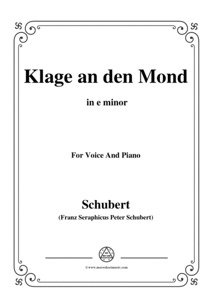 Schubert-Klage an den Mond,in e minor,for Voice and Piano image number null